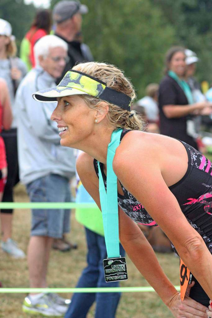 Burien&rsquo;s Ginny Meadway, second last year, returned to capture the women&rsquo;s Olympic-course win at Lake Meridian Park. MARK KLAAS, Kent Reporter