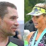 Nick Johnson and Ginny Meadway were Olympic-distance winners of the Lake Meridian Triathlon. MARK KLAAS, Kent Reporter