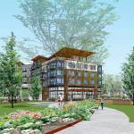 Kent city officials expect construction to start next spring on the Marquee on Meeker mixed-use project, including nearly 500 apartments, that will replace the Riverbend par 3 golf course. Courtesy Rendering/City of Kent