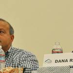 Kent mayoral candidates Jim Berrios and Dana Ralph at a debate earlier this year. The two participated in another debate Friday at the accesso ShoWare Center. FILE PHOTO