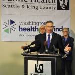 King County Executive Dow Constantine encourages residents to sign up for health care at the opening of a health care enrollment center in Federal Way on Wednesday. HEIDI SANDERS, the Mirror
