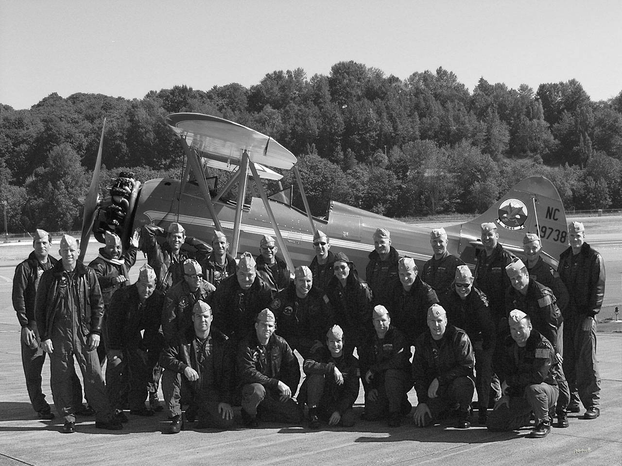 A Navy unit of barnstorming pilots from N.A.S. Whidbey Island. These are pilots who have transported sailors and Marines all over the world. COURTESY PHOTO