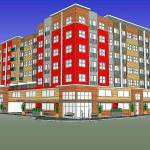 A developer plans to build 157 apartments at West Meeker Street and Madison Avenue called Madison Plaza. COURTESY RENDERING, City of Kent