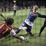The Stars Vince McCluskey scores one of this three goals against the Express in MASL play at the accesso ShoWare Center on Friday night. COURTESY PHOTO, Stars