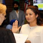 City Councilwoman Satwinder Kaur takes her oath of office. STEVE HUNTER, Kent Reporter