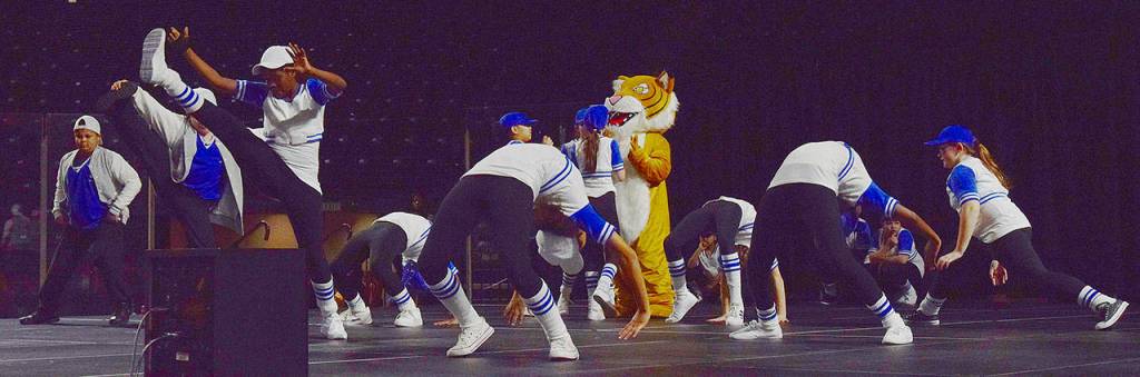 The Kent Elementary STOMP and Dance Team performs on stage. RACHEL CIAMPI, Reporter