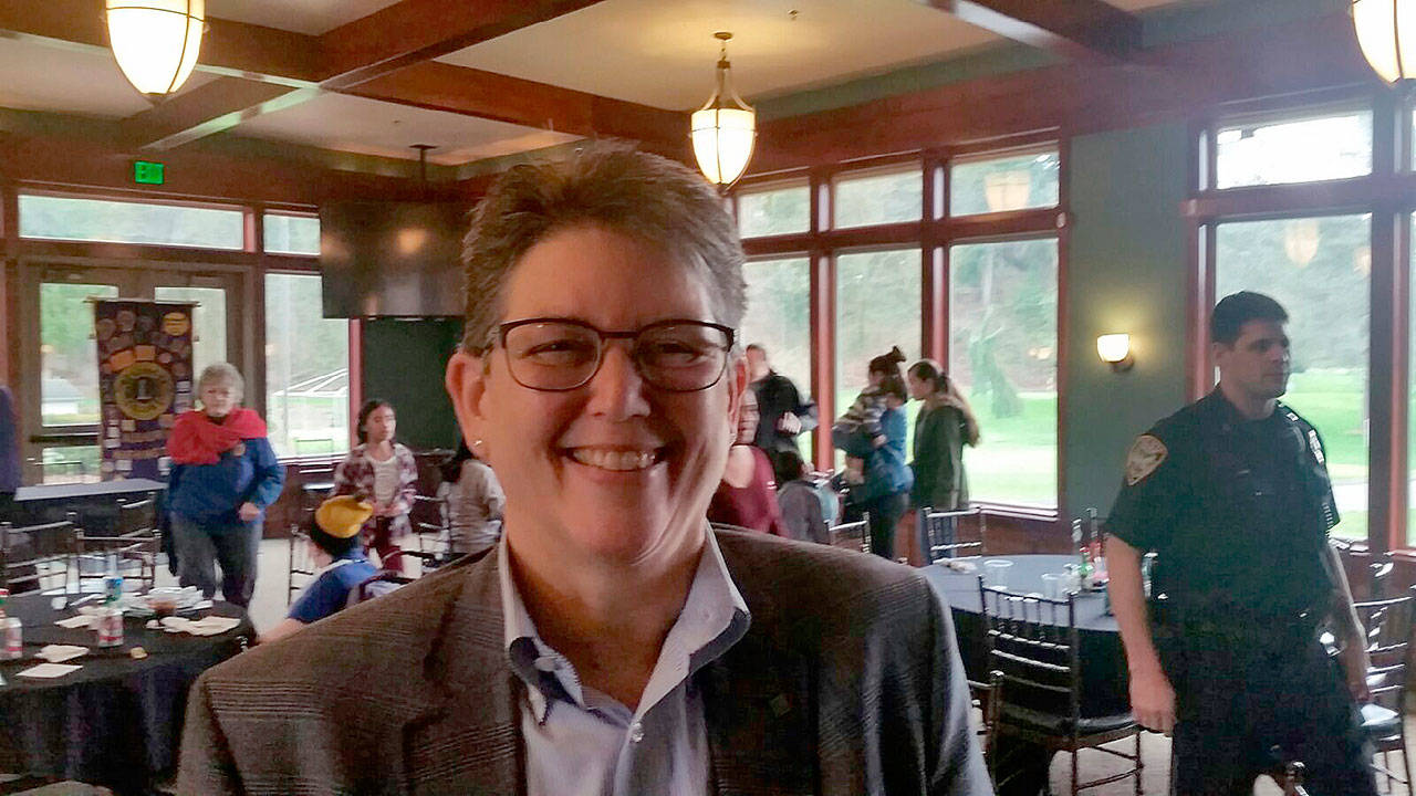 New King County Sheriff Mitzi Johanknecht in the Auburn Noon Lions den at the Auburn Golf Course. ROBERT WHALE, Auburn Reporter