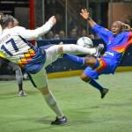 The Stars Joey Gjertsen, left, and the Comets Leo Gibson vie for the ball during MASL play Friday night. COURTESY PHOTO, Stars