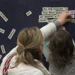 Mom and daughter team up for some magnetic poetry on the Wall of Words. MARK KLAAS, Kent Reporter