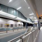 A photo at night of the Angle Lake Station for light rail in SeaTac. The new stations in Kent will be elevated as well. COURTESY PHOTO, Sound Transit