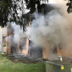 Firefighters put out a fire Thursday morning at a Kent apartment complex fire in the 10600 block of Southeast 264th Street. COURTESY PHOTO, Puget Sound Fire