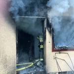 Firefighters put out a fire Thursday morning at a Kent apartment complex fire in the 10600 block of Southeast 264th Street. COURTESY PHOTO, Puget Sound Fire