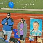 Jimmy Benson at a community gathering at French Field in April 2015 for his son Lupo Benson. FILE PHOTO