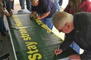 Heartfelt banner for the Broncos