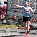 Kentlakes Jordan Fong flings the discus, one of the throwing events she excels at. RACHEL CIAMPI, Reporter