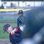 The Bears Vince Olsen unleashes a pitch during their Majors Division game against the Huskies. MARK KLAAS, Kent Reporter