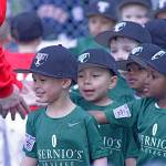 T-ballers shake hands following play. MARK KLAAS, Kent Reporter