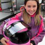 Raylee Higgins, 10, is an up-and-coming driver who proudly wears the pink of the Killer Kitty 8.90 Junior Dragster. MARK KLAAS, Kent Reporter