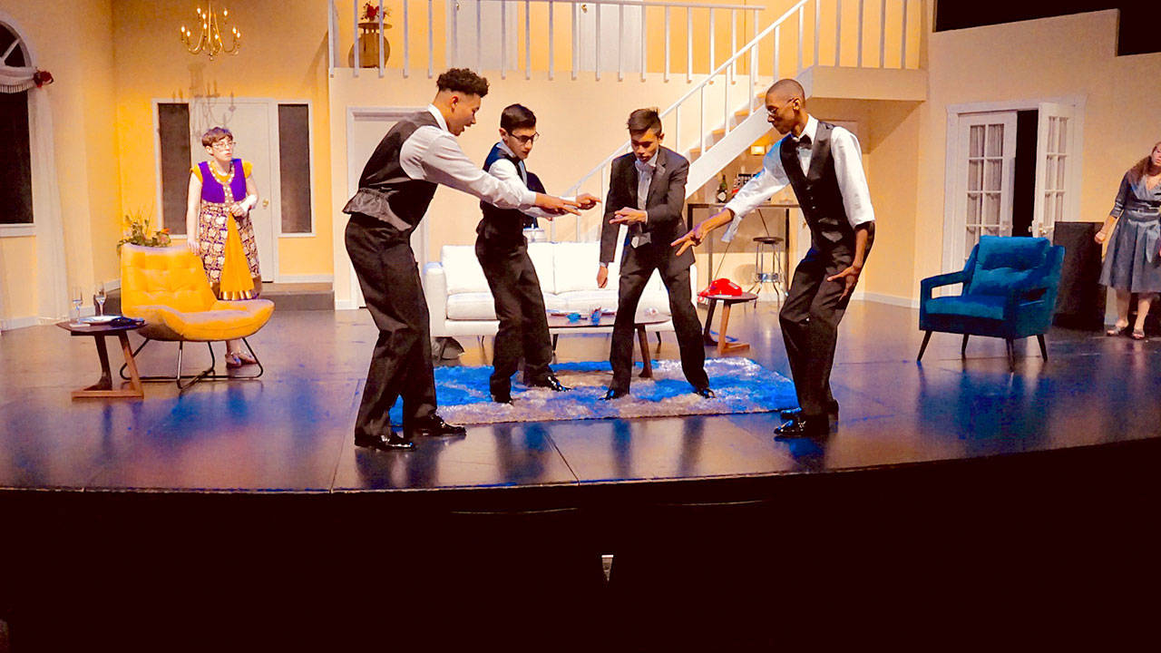 From left to right, Cookie (Adah Stewart), Ken (Emilio Padillo), Len (Daniel Drake), Glen (Dustin Chom), Ernie (Lamar Toppin) and Clair (Serena Beauchamp. COURTESY PHOTO, K-M