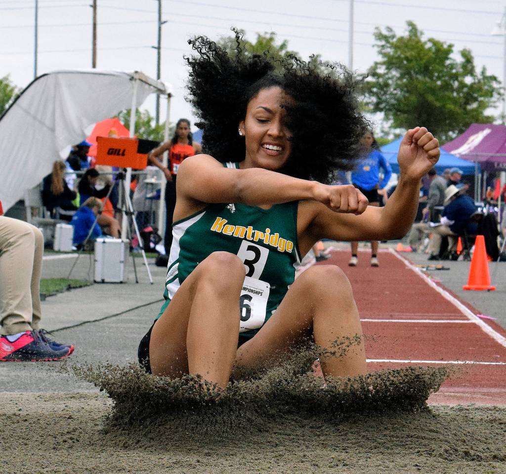Kentridges Lauryn Lolo Ford took third in the long jump with a personal-best leap of 18 feet, 11¼ inches. RACHEL CIAMPI, Reporter