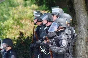 Heated demonstration on East Hill