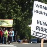 Opposite sides of the demonstration. MARK KLAAS, Kent Reporter