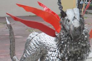 New on the block: a mystical creature takes wing