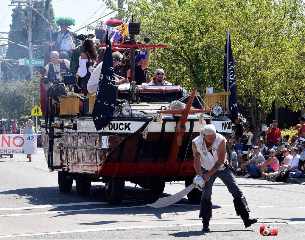 The Seafair Pirates make their annual appearance in the Cornucopia Days parade. RACHEL CIAMPI, Reporter