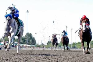 Riser outpaces Barkley in the Mt. Rainier Stakes