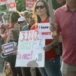 Teachers, parents and families rally. MARK KLAAS, Kent Reporter