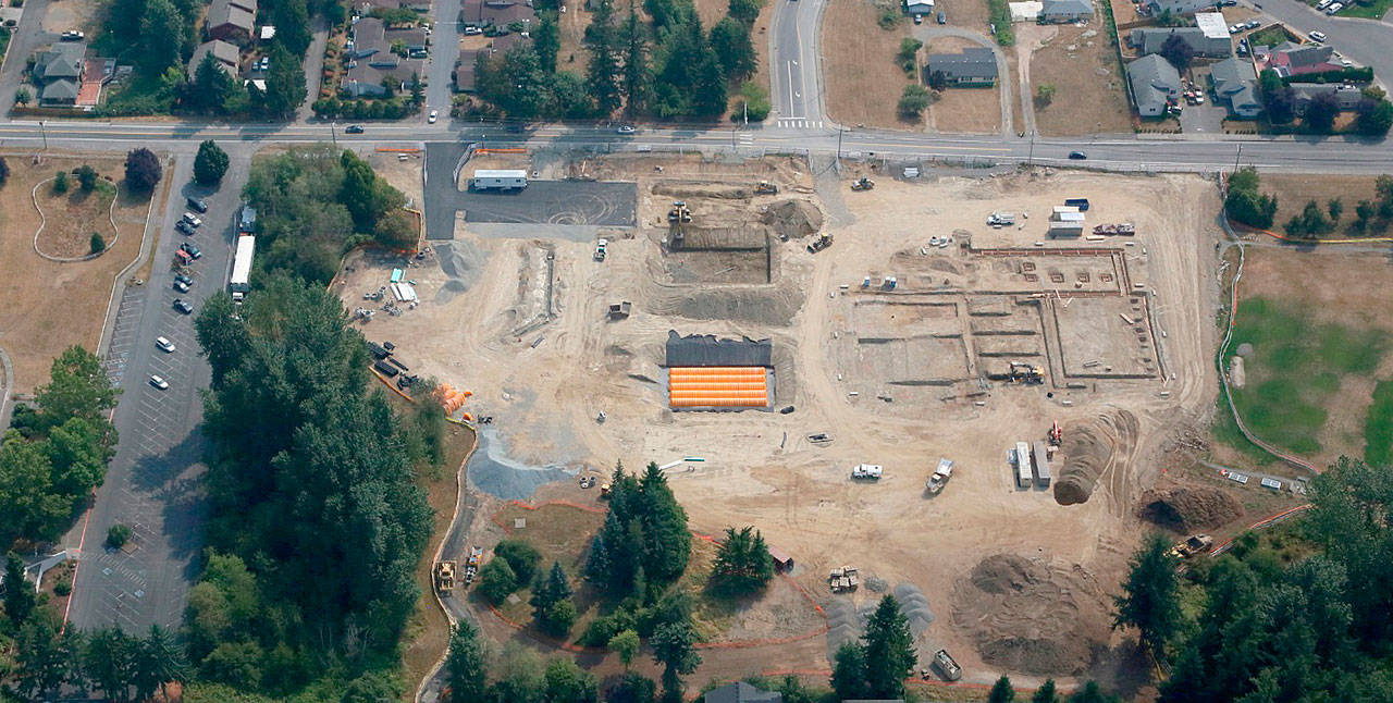 An aerial view of construction of the new YMCA on Kents East Hill. COURTESY PHOTO, City of Kent