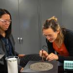 University of Washington engineering students Shu-Ki Chan, left, and Michelle Tolfa work together during their summer internships at Kent-based Novinium. COURTESY PHOTO