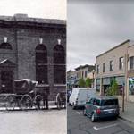 Then and now: The Morrill Bank building, on the corner of First and Gowe, in 1910, left, and today. COURTESY PHOTOS