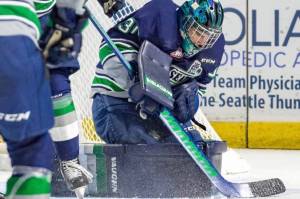 Thunderbirds goalie Liam Hughes. COURTESY PHOTO, Brian Liesse, T-Birds