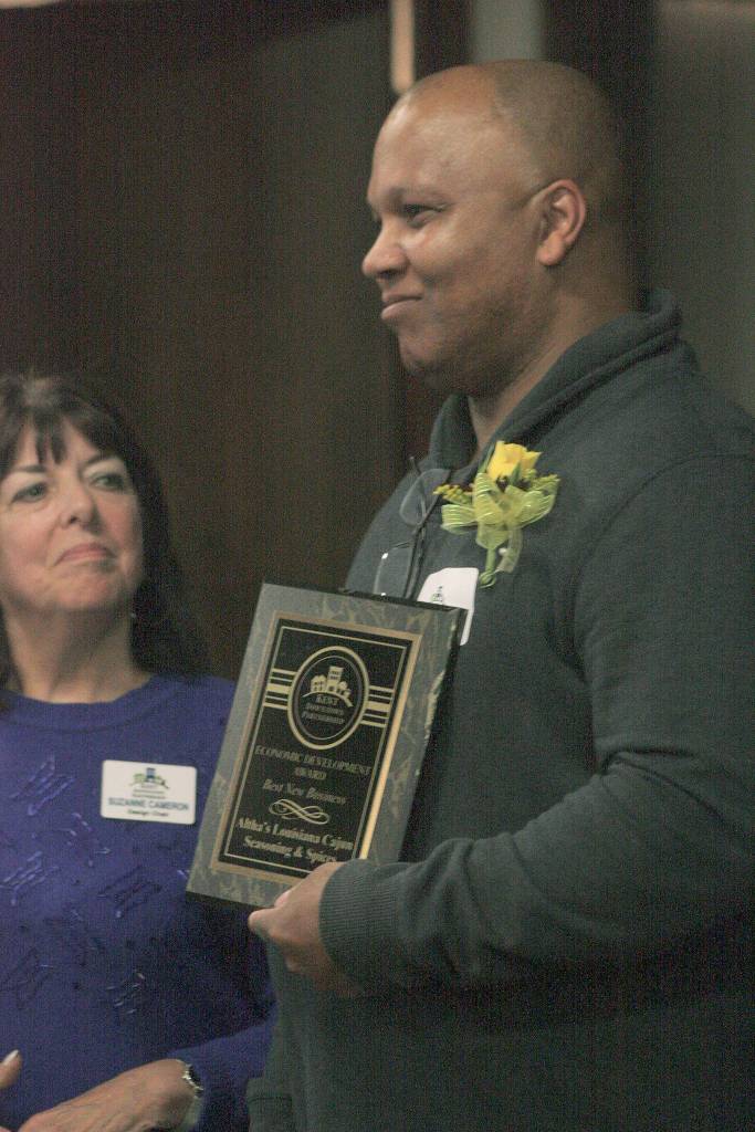 Reginald Robinson, owner of Althas Louisiana Cajun Seasonings Spices, earned the Best New Business Award. MARK KLAAS, Kent Reporter