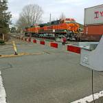 The city of Kent plans to establish a quiet zone downtown so that engineers will not longer have to sound their horns at street crossings. Fencing for the project will start in the spring. FILE PHOTO