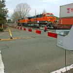 The city of Kent plans to establish a quiet zone downtown so that engineers will not longer have to sound their horns at street crossings. Fencing for the project will start in the spring. FILE PHOTO