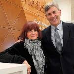 Angie Karalis Johnson tours the new retina center in Seattle with Russ Van Gelder, director of the UW Medicine Eye Institute. COURTESY PHOTO, Randy Carnell/UW Medicine