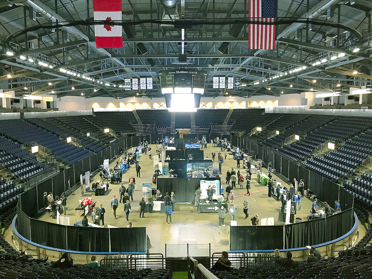 The Aerospace Futures Alliance Aerospace Job Fair drew more than 1,200 registered job seekers and 38 companies to the accesso ShoWare Center on Monday. MARK KLAAS, Auburn Reporter