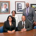 Black Caucus members of the state Legislature, from left: Reps. Kristine Reeves, Debra Entenman (of Kent), John Lovick and Eric Pettigrew. Not pictured: Rep. Melanie Morgan. COURTESY PHOTO, LSS Photography