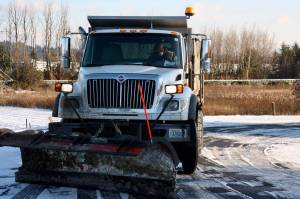 Crews continue to work throughout the day to plow and service roads. CITY OF KENT PHOTO