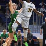 Kentridge junior Jordyn Jenkins drives inside for two against Woodinville during play in the King Showcase at the ShoWare Center on Jan. 21. Jenkins was chosen MVP of the NPSL Cascade Division. RACHEL CIAMPI, Kent Reporter