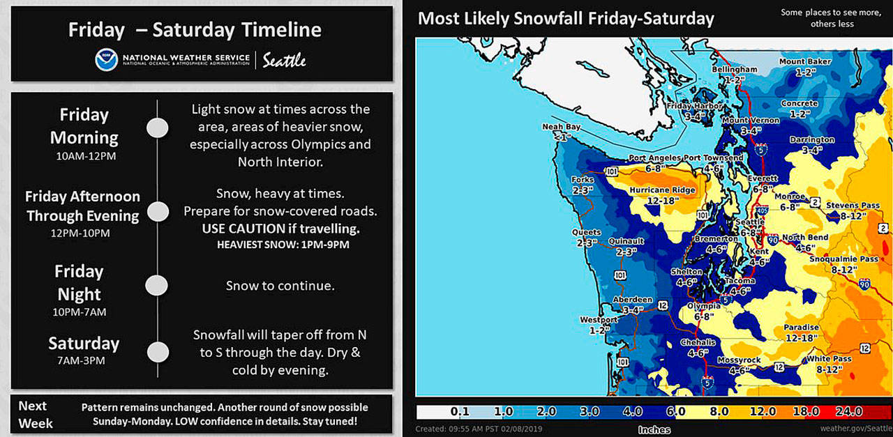 National Weather Service update at 10 a.m. Friday. COURTESY GRAPHIC, NWS