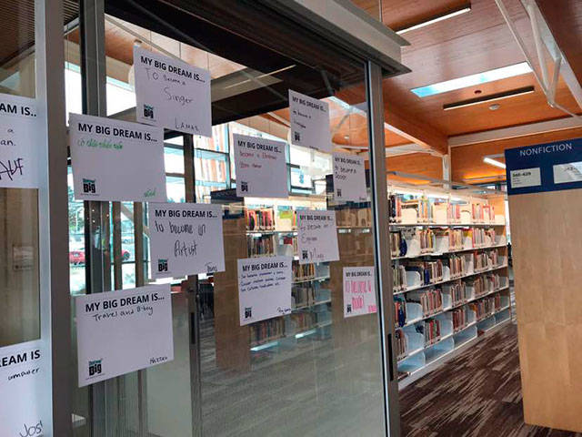 Prior to the event, Foster students were asked write down their dreams. Photo by Kayse Angel