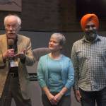 Mike Heinisch, executive director of Kent Youth and Family Services, explains the work his nonprofit organization does in addressing homelessness and providing transitional housing and services for young mothers and their children. With Heinisch is Laurie Peterson, KYFS program director for Watson Manor, and 
Hira Singh Bhullar, KYFS board member. MARK KLAAS, Kent Reporter