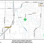 A map shows where the South 224th Street bridge crosses Highway 167. COURTESY GRAPHIC, City of Kent