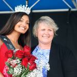 Mayor Dana Ralph joins 2019 Miss Cornucopia Roshni Sabhaya at the coronation Friday afternoon in Town Square Plaza. MARK KLAAS, Kent Reporter