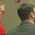 Nicholas Slater, left, listens in as his attorney, Deputy Public Defender Michael Schueler, talk to King County Superior Court Judge Karen Donohue during Slaters arraignment for vehicular homicide on Monday, March 18 in Kent. MARK KLAAS, Kent Reporter