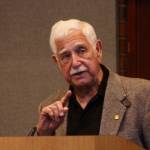 Kents Charlie Martin, 83, a retired Boeing aerospace technician who worked on NASAs lunar rover program, speaks at the public hearing. A lot of people dont realize how much work was done here in Kent, not just people from Kent but in communities all around us, he told the gathering. MARK KLAAS, Kent Reporter