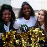 Cheerleaders show their excitement on the first day of school Thursday at Kentridge High School. COURTESY PHOTO, Kent School District